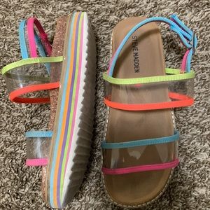 Steve Madden girls multi color plastic sandal size 2